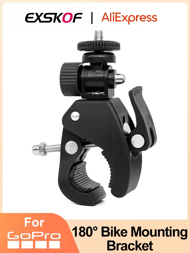 

Action Camera Bike Mount 180° Bike Mount Adapter Base Bike Clamp for GoPro Hero 12 11 10 9 SJCAM AKASO EKEN DJI Insta360
