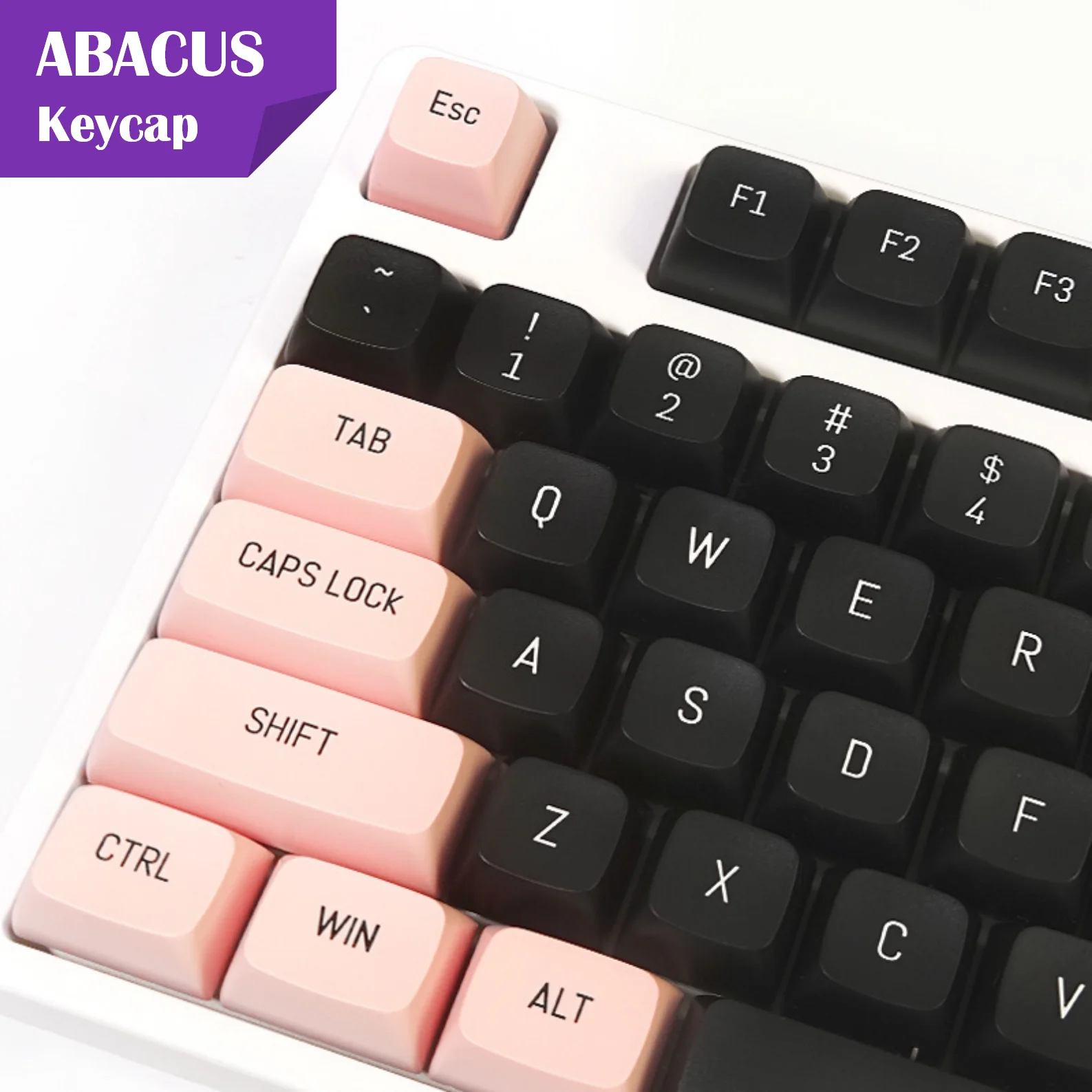 

ABACUS CSA Profile PBT Keycaps 149 Keys Double-shot Black Pink Keycap Set for DIY Custom Mechanical Gaming Keyboard Keycaps Kit