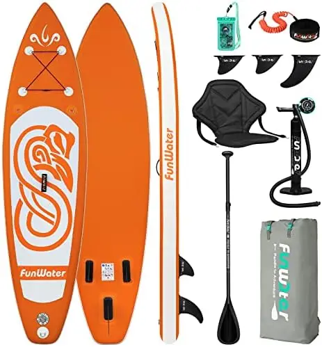 

Inflatable Stand Up Paddle Board 10'x31''x6'' Ultra-Light Inflatable Paddleboard with ISUP Accessories,Fins, person kayak Beac