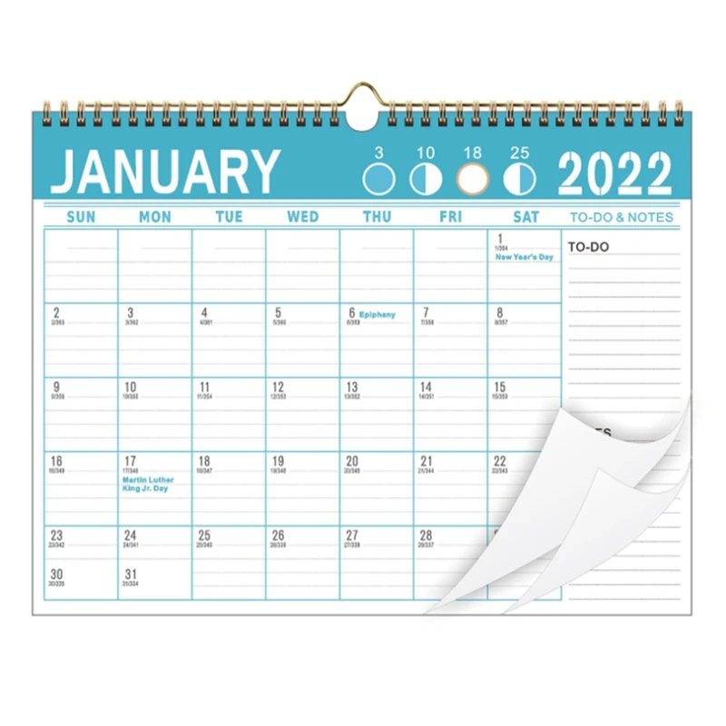 

2022 Wall Calendar - Monthly Calendar 2022,Calendar With Twin-Wire Bound, Wall Calendar With Writing Blocks And Dates