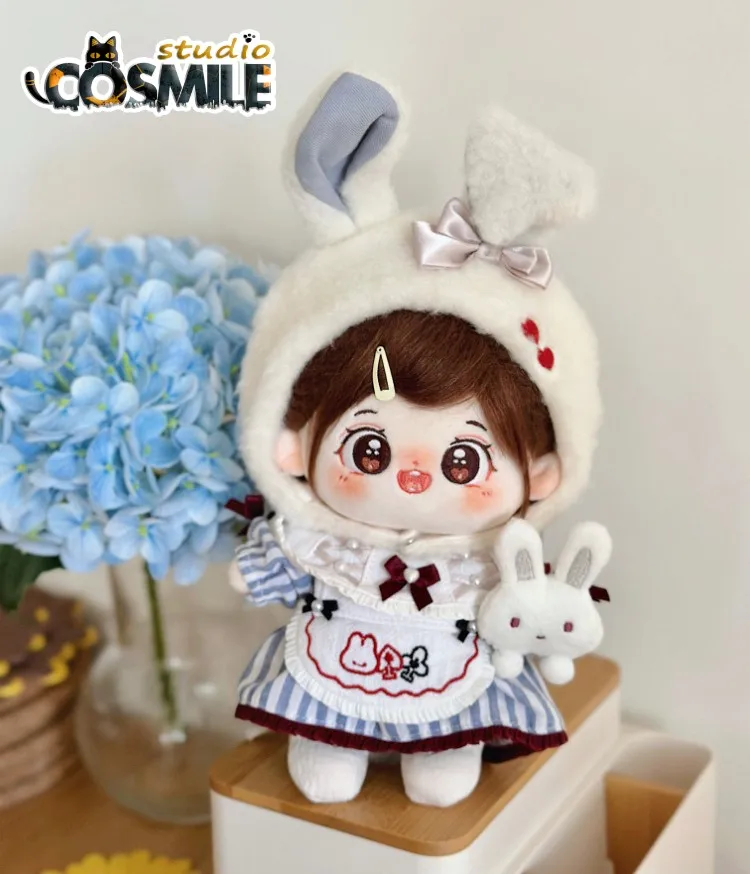 

Cosmile No attributes Alice Pajama Party Smiley Kawaii Cute Skirt Stuffed Plushie Toy 20cm Plush Body Dress up Gift WD