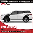 Задний багажник автомобильные наклейки для Toyota Fortuner 2015 2016 2017 2018 2019 Боковая дверь кузов полоса гонки графические виниловые Фотообои