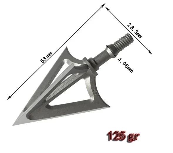 Фото Наконечник стрелы G5 Broadhead 100/125 грейн, трехлезвийный, острый, с винтовым креплением, из нержавеющей стали, аксессуары для стрельбы из лука и охоты. №3