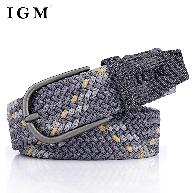 Men's Canvas Woven Belt Any-elastic Stretch Belt Boys' Young Versatile Pin-buttoned Trouser Belt Tide