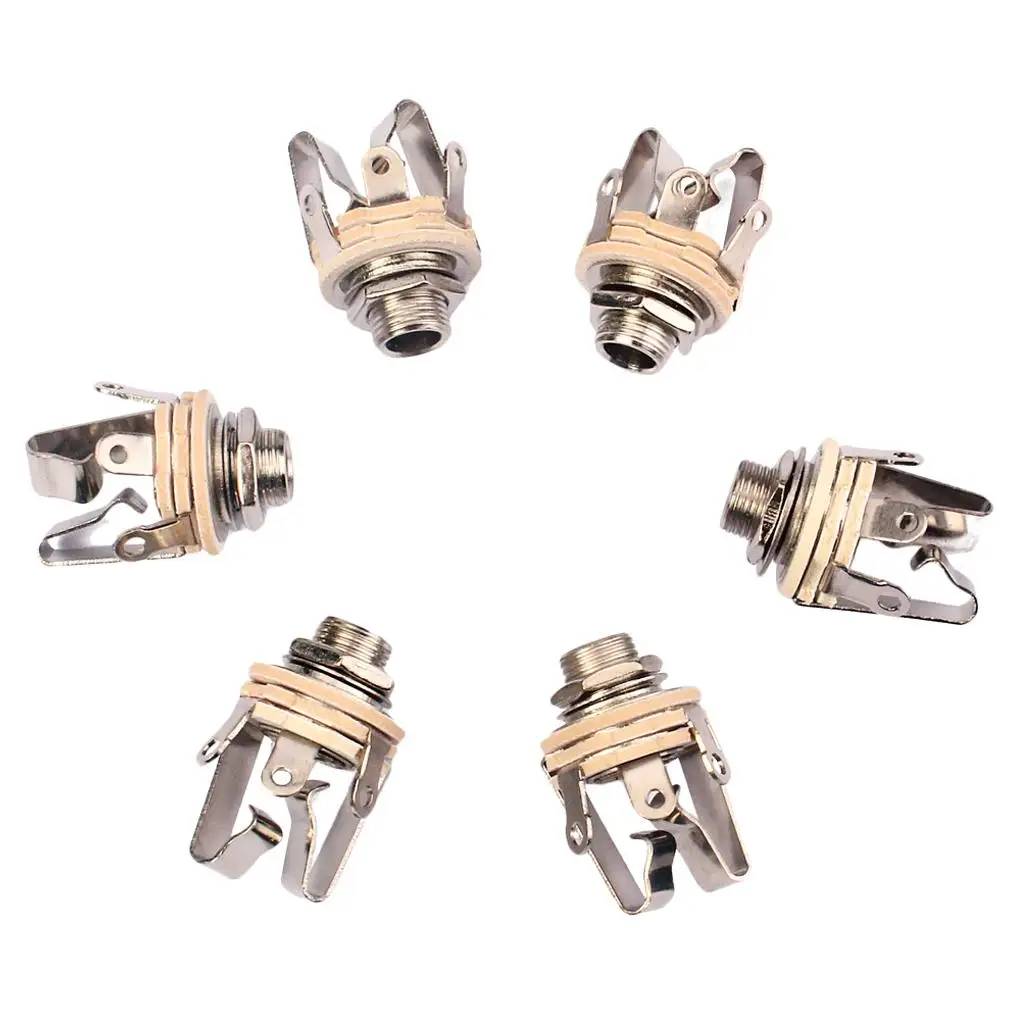 

6pcs Socket Socket Stereo Input Output 6.35mm 1/4 " for Guitar
