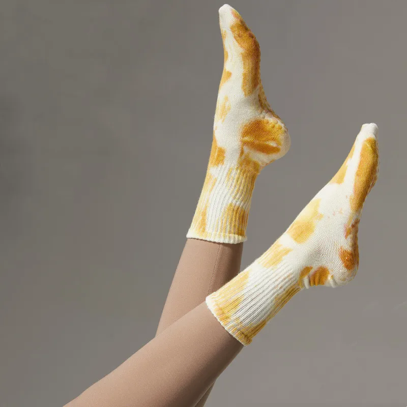 

Женские носки для йоги, модные силиконовые Нескользящие спортивные носки с принтом для спортзала, фитнеса, пилатеса, женские спортивные носки для бега и танцев