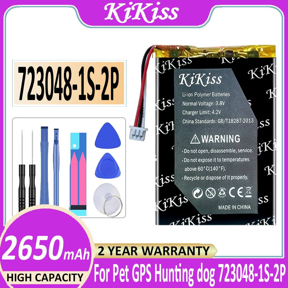 

Оригинальный мощный аккумулятор KiKiss 2650 мАч 723048-1S-2P для домашних животных GPS охотничьей собаки 723048 совместим с Tek 1,0