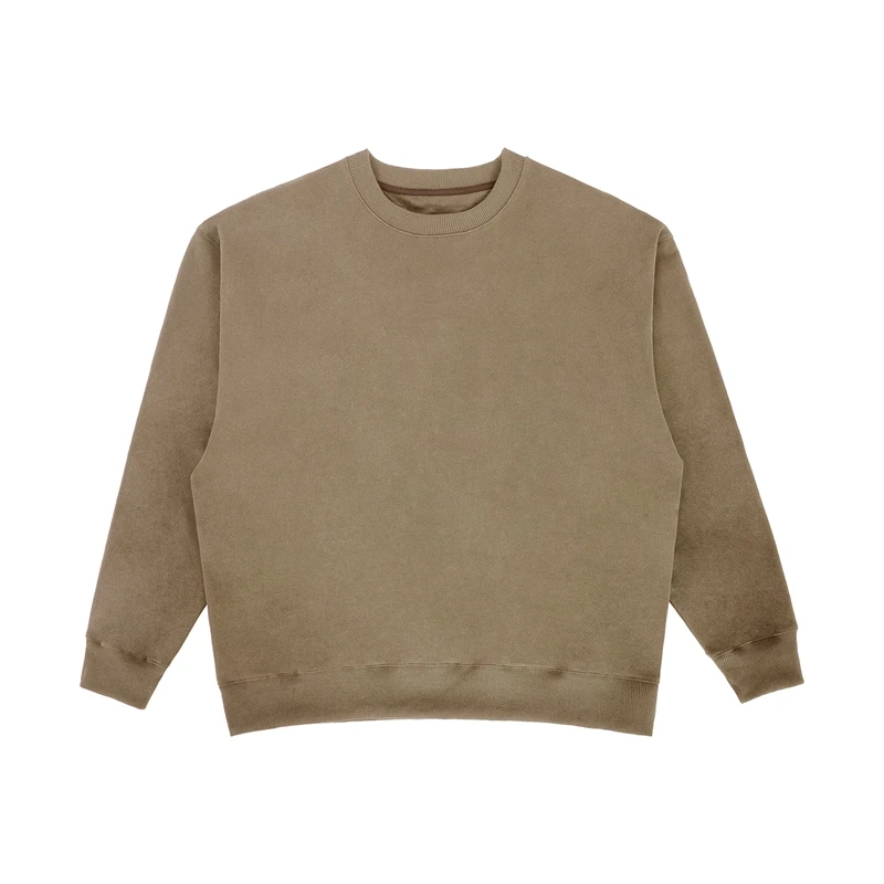 

Autumn and Winter Crew Neck Solid Color Suede Sweatshirts Men's Retro High Street Oversized Casual Loose Unisex Pullover Hoodies