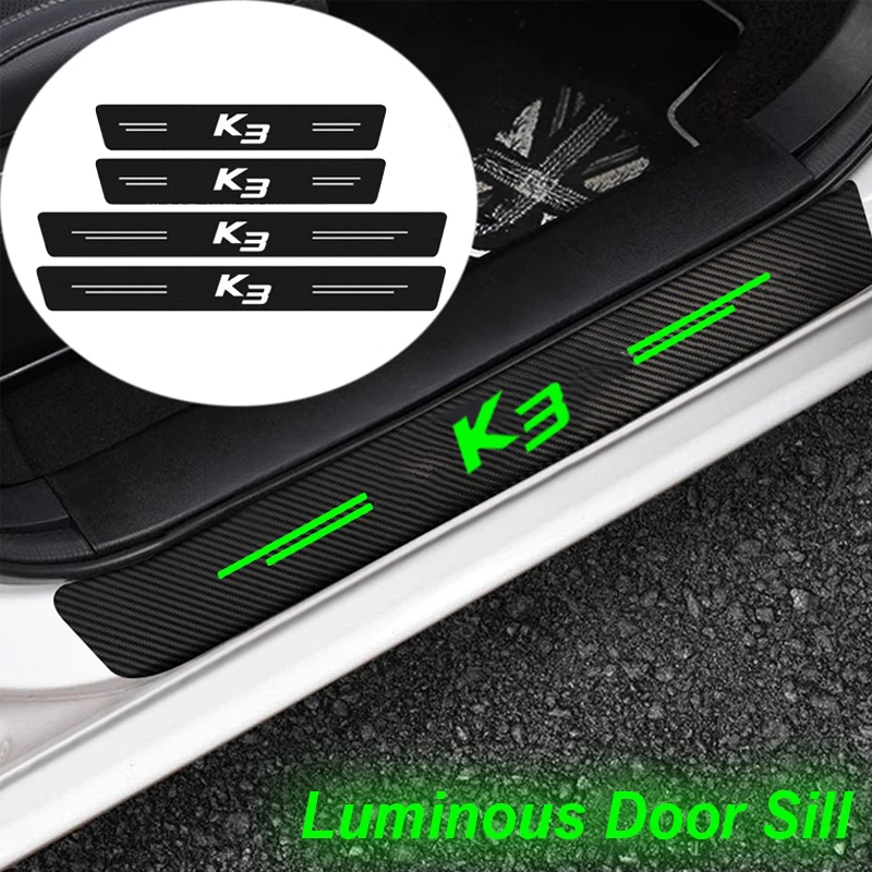 

Luminous for KIA K3 Logo Stonic RIO Optima K5 K2 KX3 KX5 K7 Car Door Threshold Sill Protective Trunk Bumper Guards Stickers