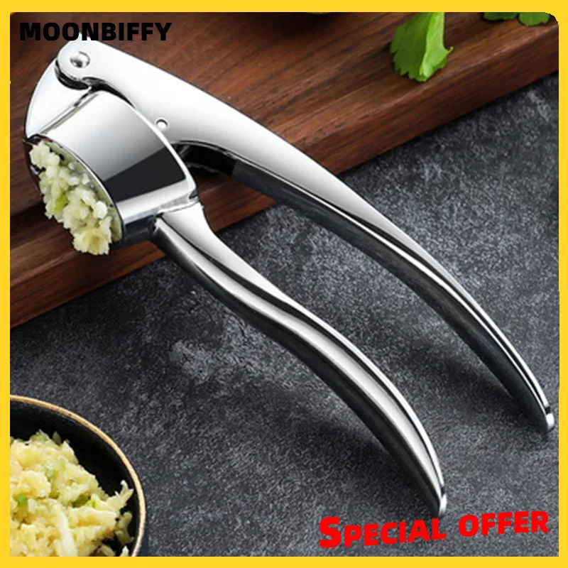 

Zinc Alloy Garlic Press Manually Mashed Machine Crusher Handheld Cooking Ginger Crusher Kitchen Tools Chopping Squeezer Cocina