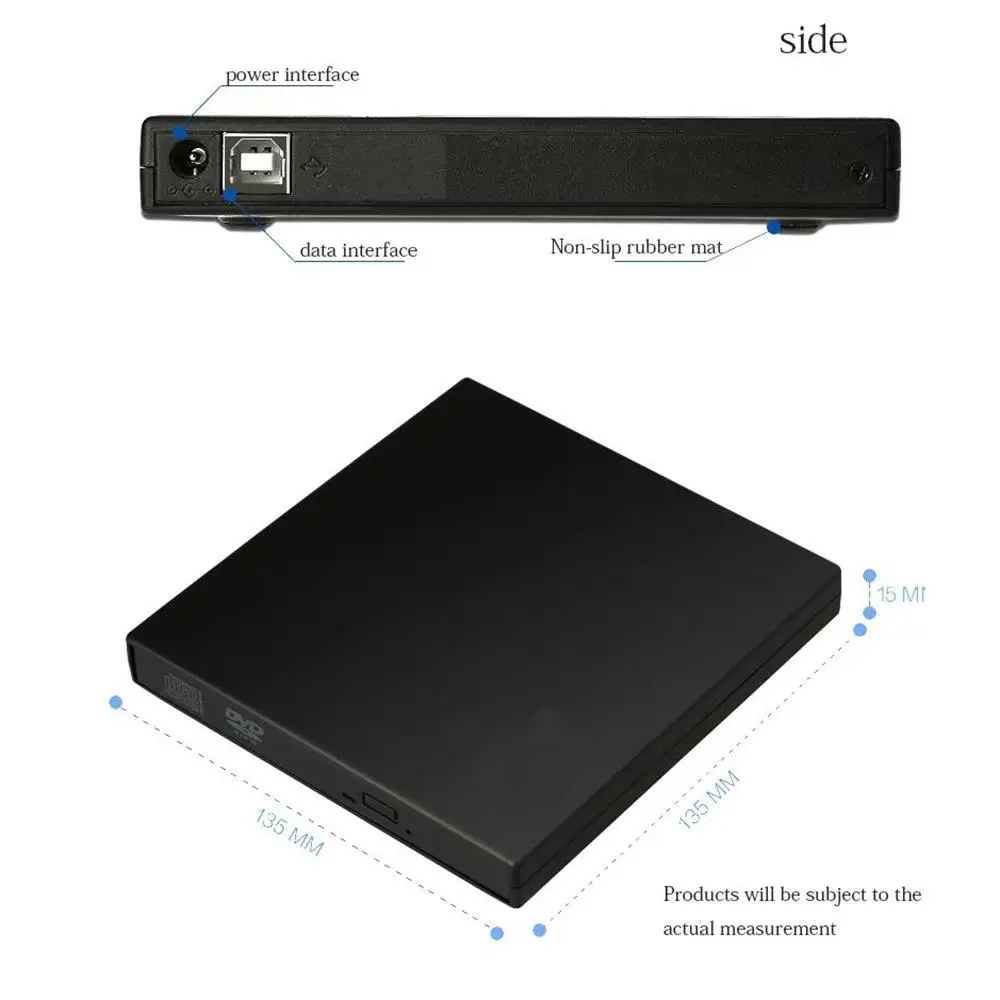 Внешний DVD Оптический привод PD0010 USB 2 0 портативный рекордер для ПК и настольных