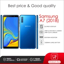 Original Samsung Galaxy A7 (2018) A750F Unlocked A750FN Octa-core Android 24MP 6.0'' 64GB 4GB RAM Fingerprint Smartphone