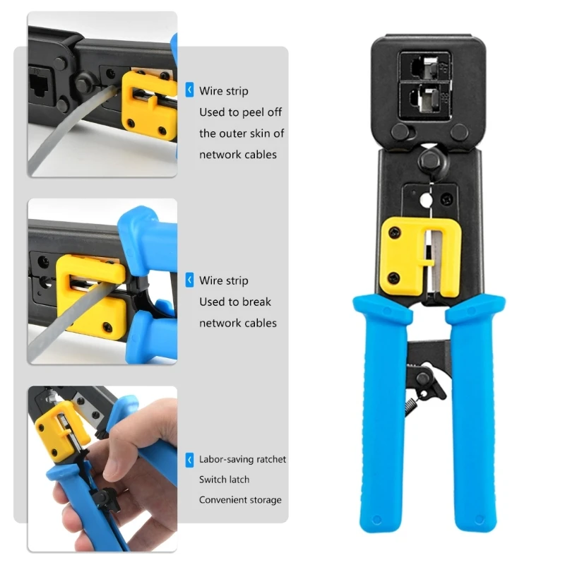 Обжимной инструмент RJ45 Ethernet Щипцы для зачистки проводов Обжимные клещи CAT5 CAT5e CAT6
