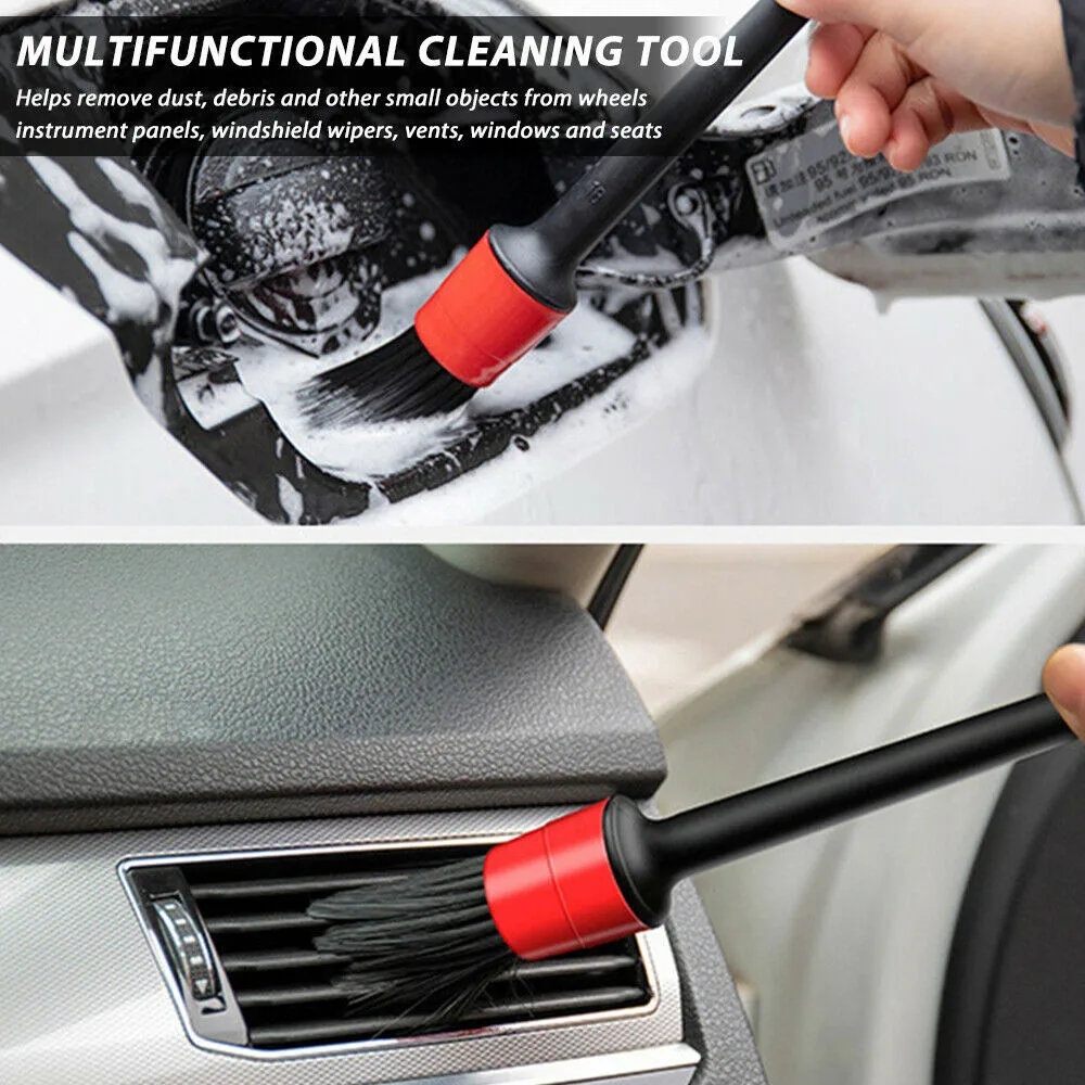 

Soft Car Cleaning Detail Brushes PP Rubber Wire Black & Red High Quality