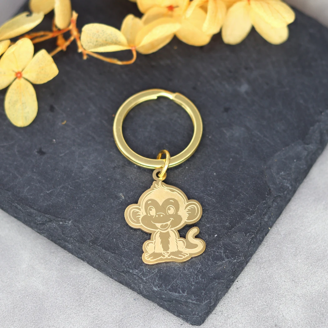 Брелок из нержавеющей стали с подвеской в виде животных