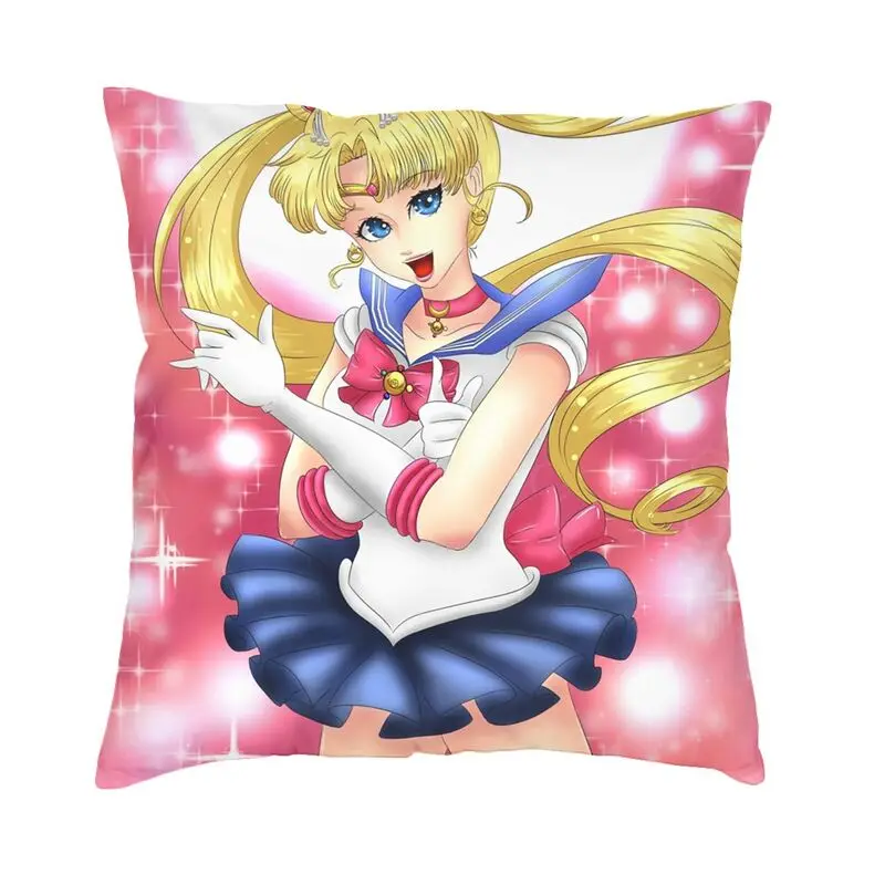 

Personalized Custom Japanese Sailor Manga Pillow Case Decor Home Fashion Super Moon Girl Chair Cushion Square Pillowcase