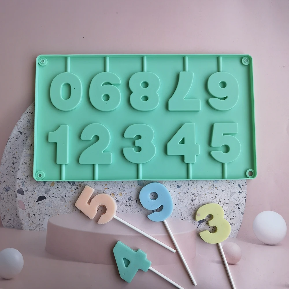 

Arabic Numerals Lollipop Silicone Molds Jelly Candy Cake Chocolate Mold Cake Decorating Ornaments Homemade DIY Baking Tools