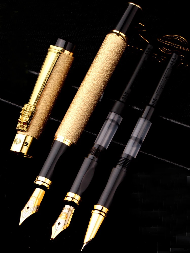 

3pcs Fountain Pen Classic Metal High-end Student Special Writing Office Calligraphy Practice Hard Pen Gift Box
