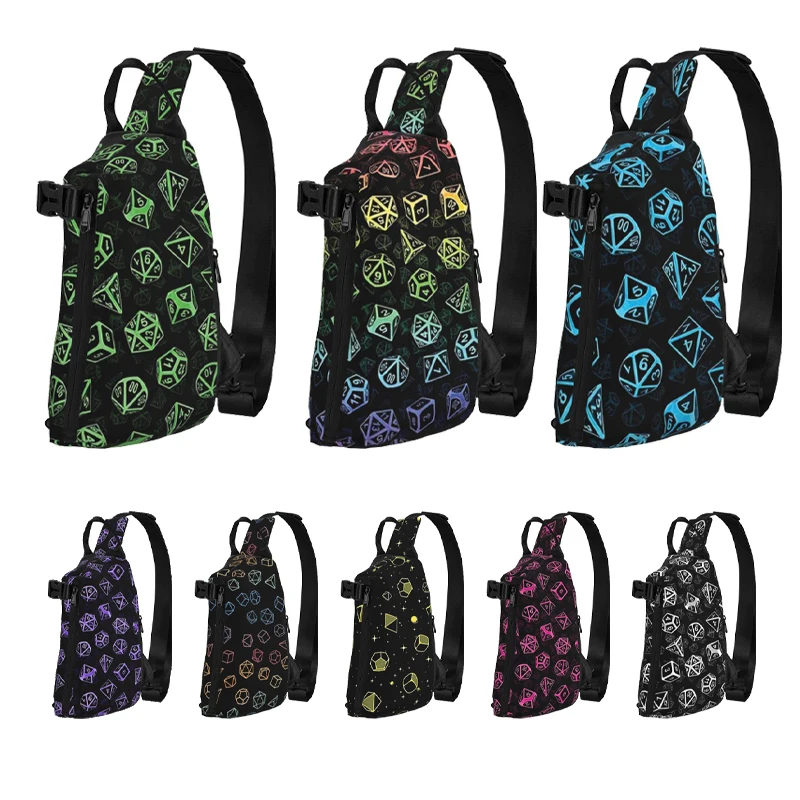 D20 Dice Set Pattern (Rainbow) Shoulder Bags Chest Cross Chest Bag Diagonally Casual Messenger Bag Travel Handbag