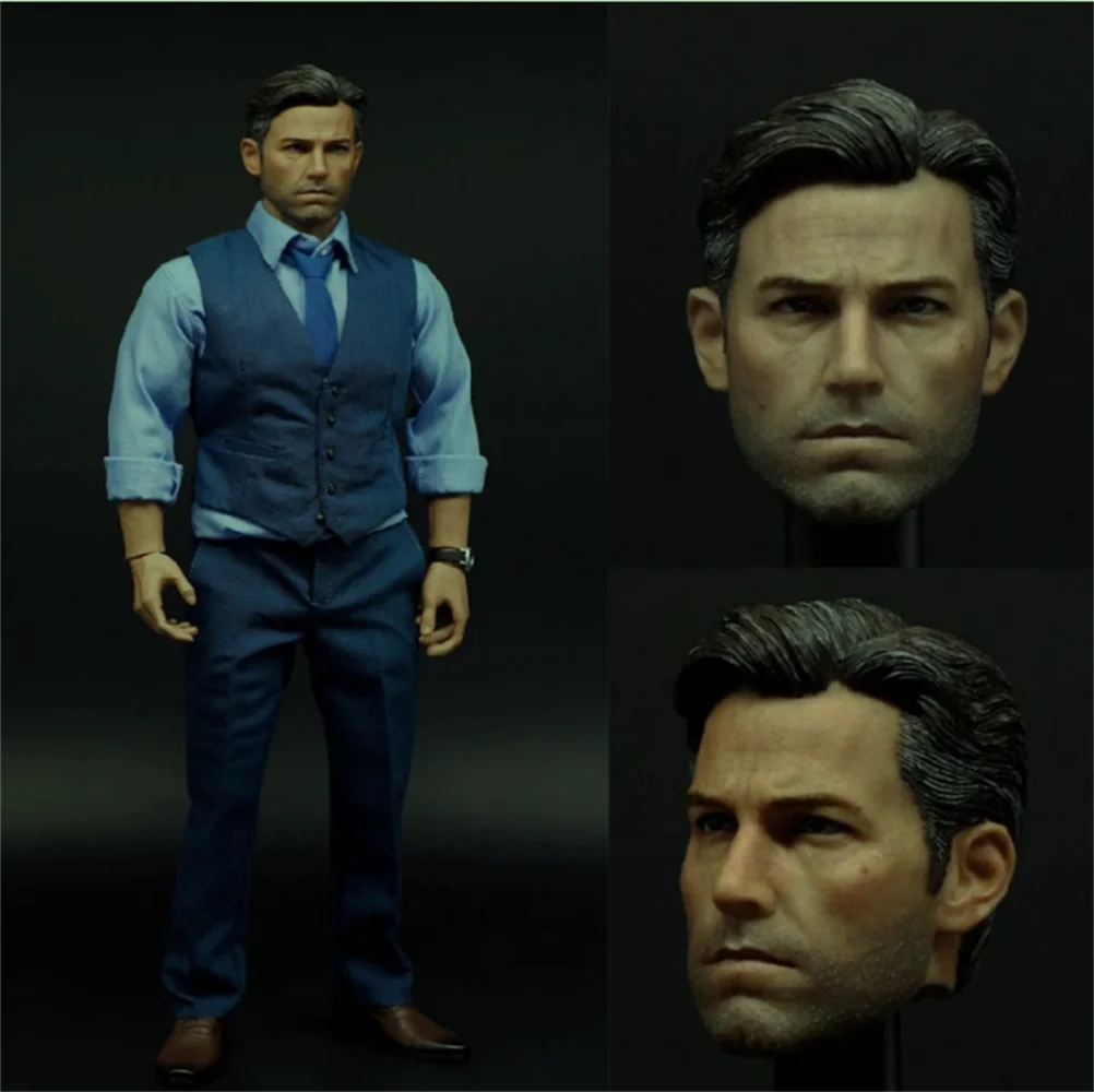 

1/6 Scale Male Soldier Ben Affleck Head Sculpt Suit ZCtoys BodyDoll Man Shoes DIY Fit 12'' Action Figure Collection Hobbies