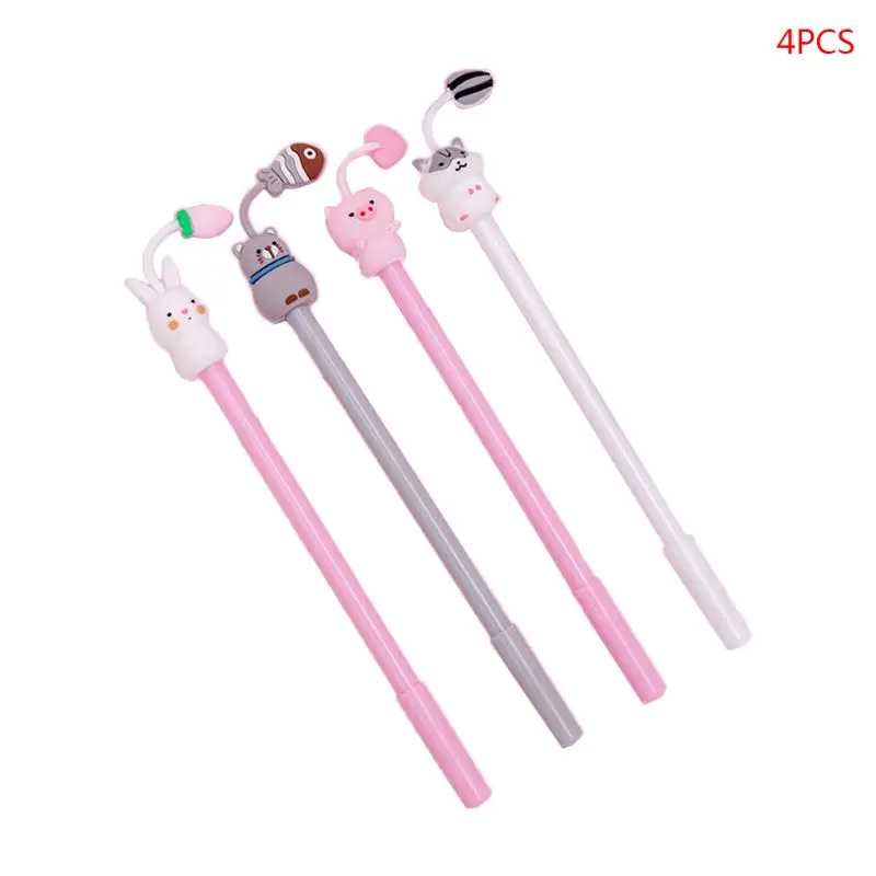

4pcs Kawaii Cartoon Hamster Pig Black Ink Gel Pen Signature Pens School Office Supply Promotional Gift