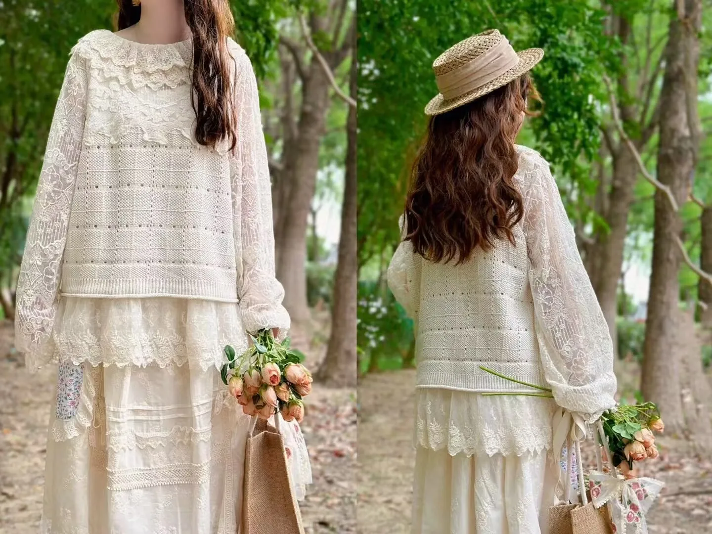 Осенний новый милый кружевной свитер жилет Женские однотонные трикотажные топы