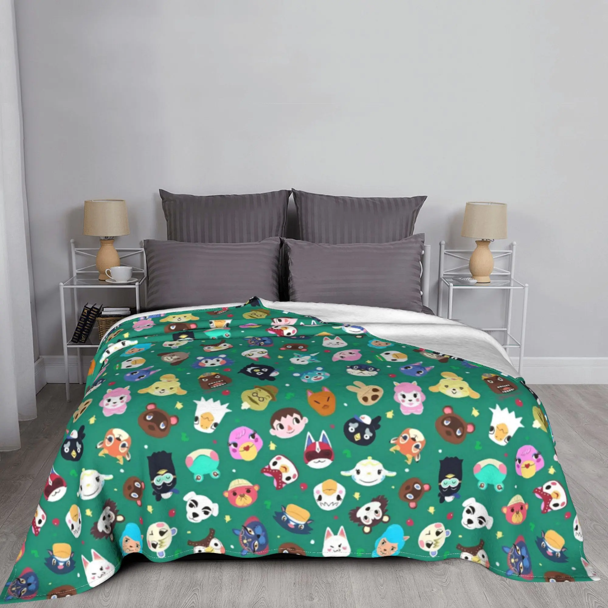 Мягкое бархатное одеяло с изображением животных для путешествий