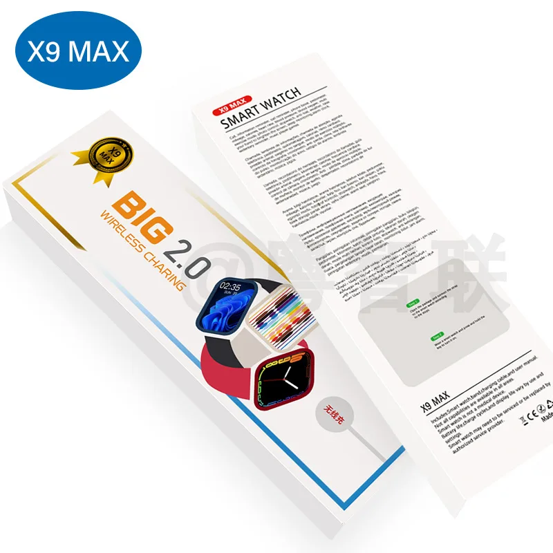 

2/3/4/5/6PCS Iwo Smart Watch 8 X9 Max 2.0inch Wireless Charging Call Message Reminder Heart Rate Blood Pressure DIY Watch Faces