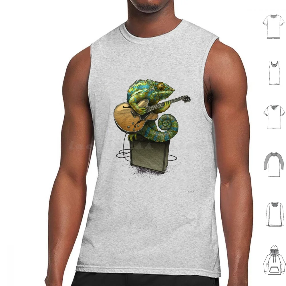 

Майки хамелеоновые из хлопка с принтом, топы для рептилий, музыки, гитары, странные чернила, Забавный психоделический рулон