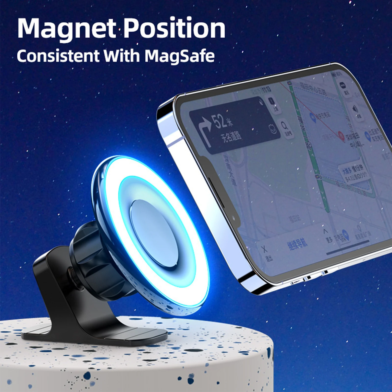 

Car Phone holder Compatible with MagSafe, 360 Degree Rotation Dashboard Magnetic Phone Holder for iphone12 13