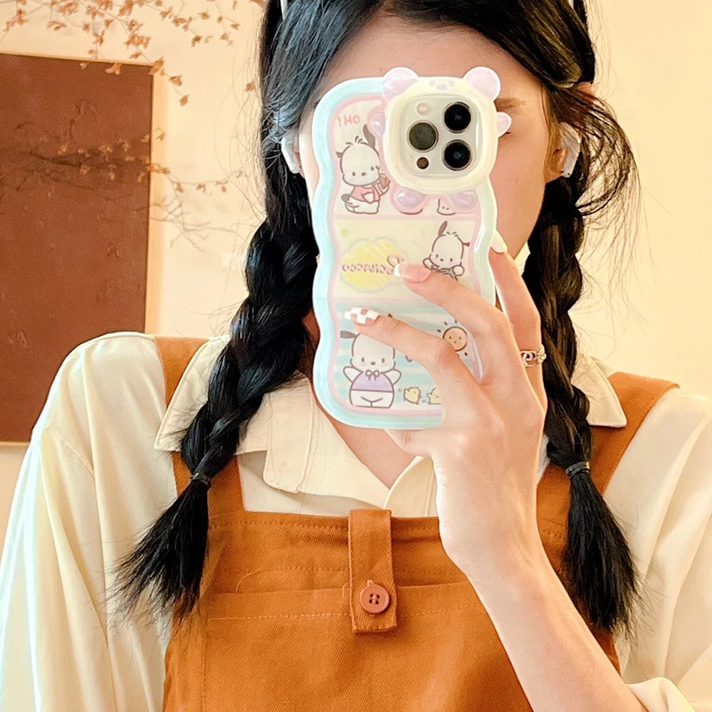 Милый мультяшный чехол Cinnamorolls Pochaccos с бантом Little Monster Lens для OPPO Realme 8 11 Pro Plus C33 C35 C55 4G