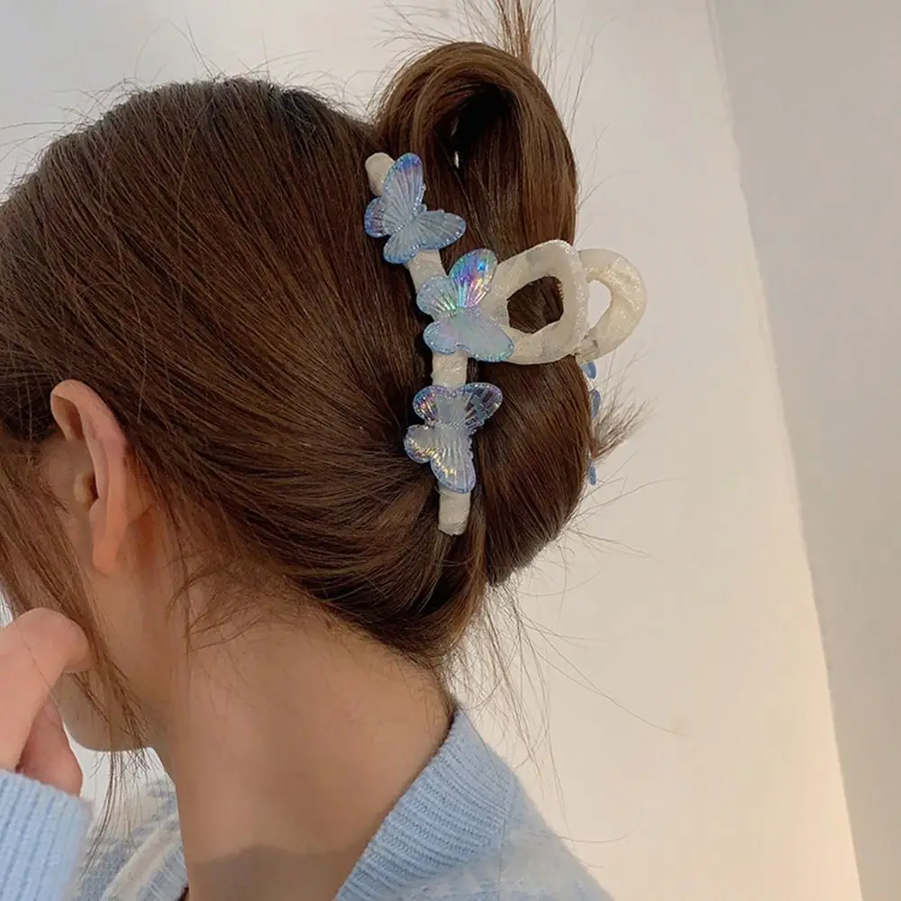 

Butterfly Hair Claw Sweet Shiny Hair Clip Large Shark Clip Ponytail Holder Hair Crab Clip Gifts Hair Accessories For Women