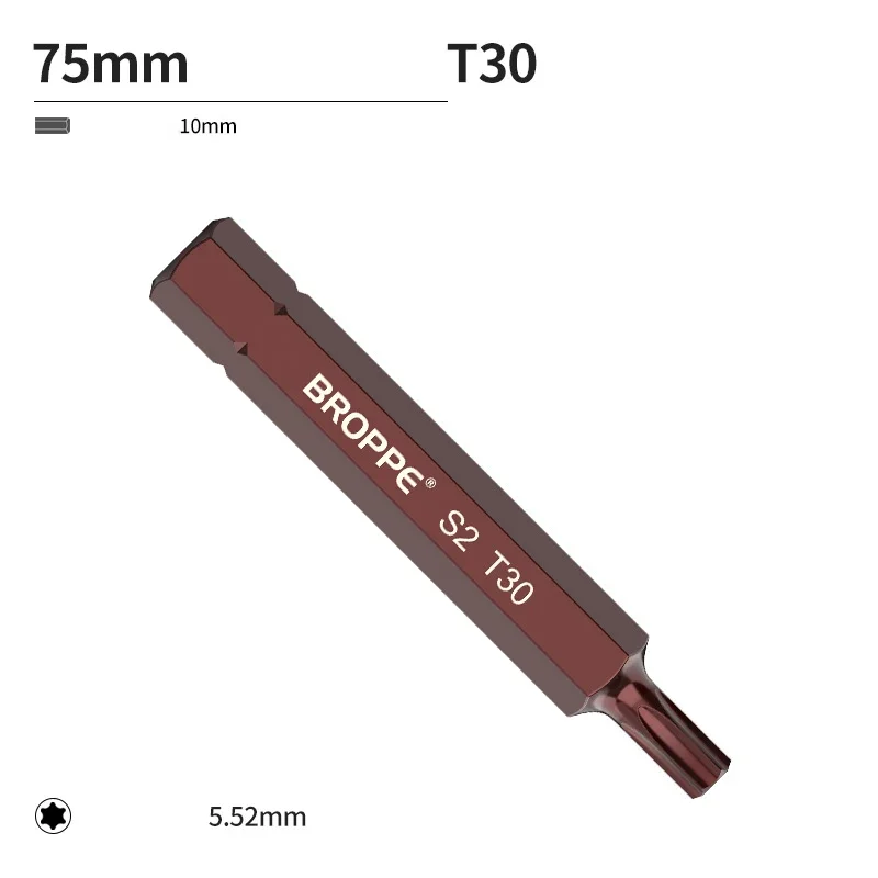 

Насадки для отвертки Torx S2 магнитные 10 мм T20-T55
