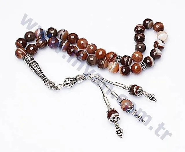 IQRAH Agate Stone Rosary (925 STERLING SILVER)