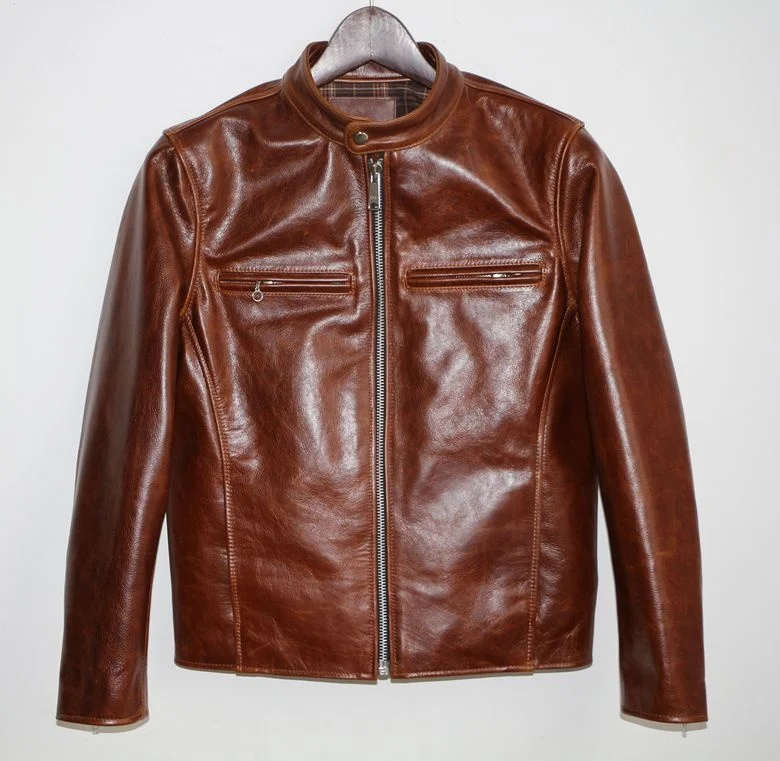 

jacket.super Free shipping,Special oil cowhide American style.genuine leather jackets.man biker's jacket,top classic coat.