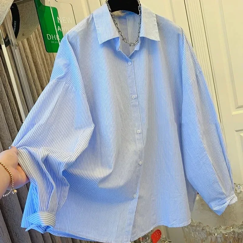 Свободная рубашка с длинными рукавами женская осень 2024 новый стиль тонкая
