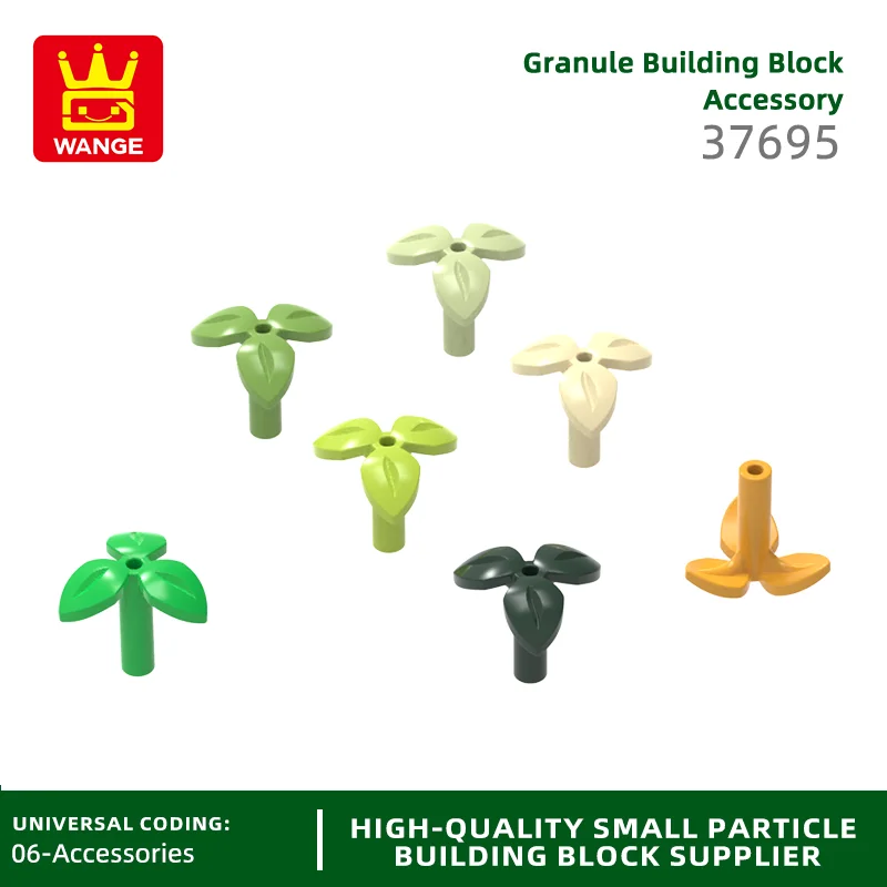 Стержень растения 37695 с 3 листьями и маленьким отверстием для булавки Детские