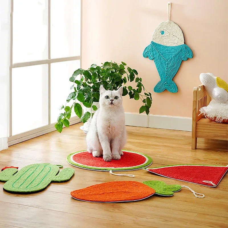 

Fruit Sisal Cat Scratching Pad Scratch Board Mat Large Scratch Resistant Cat Accessories Toys Bed For Cats Claw Sharpener