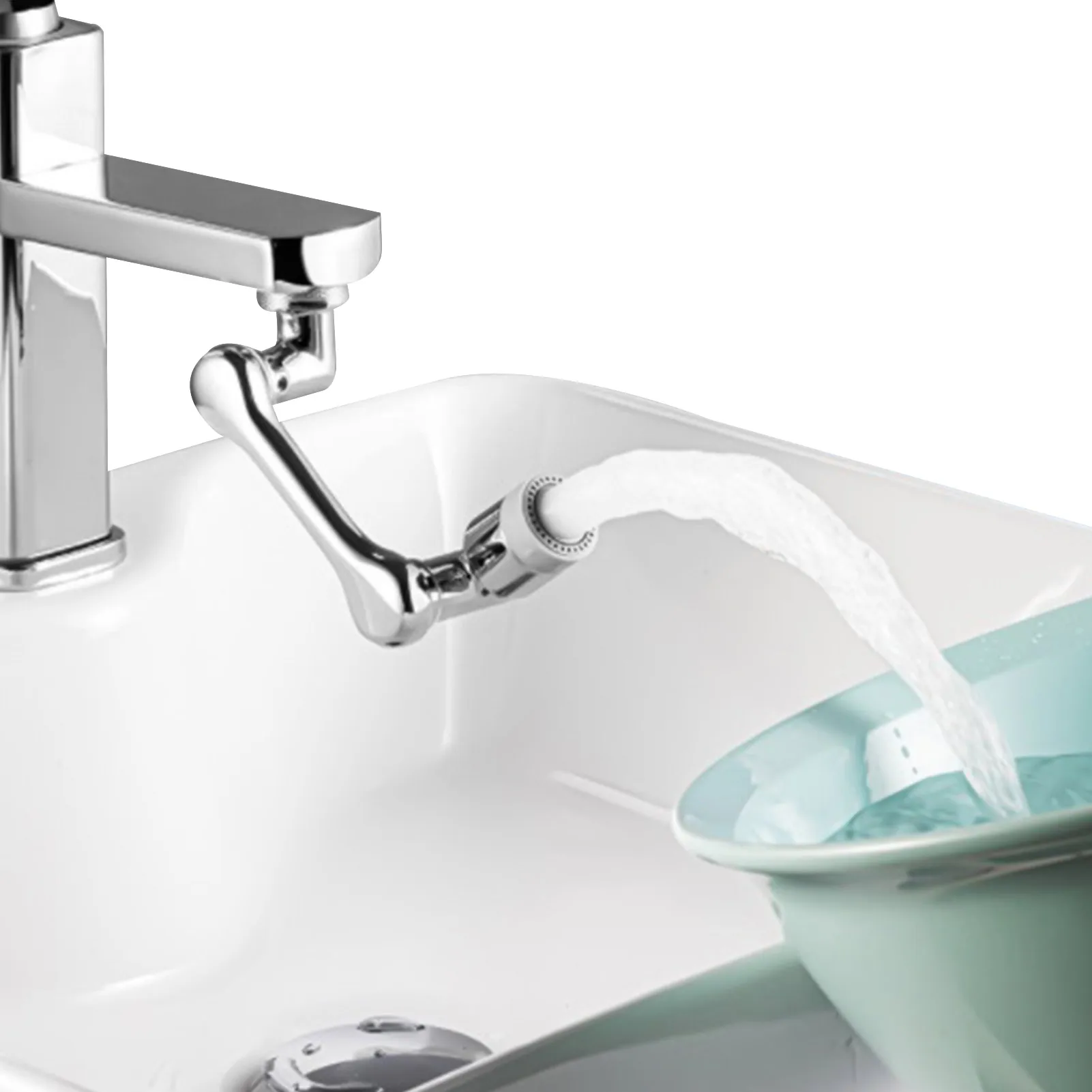 

Splash-Proof Filter Faucet 1080 Rotating Faucet Extender 1080 Degree Swivel Spray Aerator For Kitchen Sink Dual Function Faucet