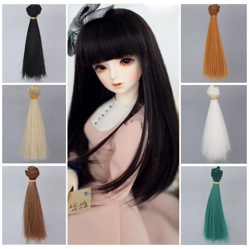 

15cm BJD Doll Wig SDob11 Doll High Temperature Silk Wig Hair Row Straight Hair, Multi-color Hair