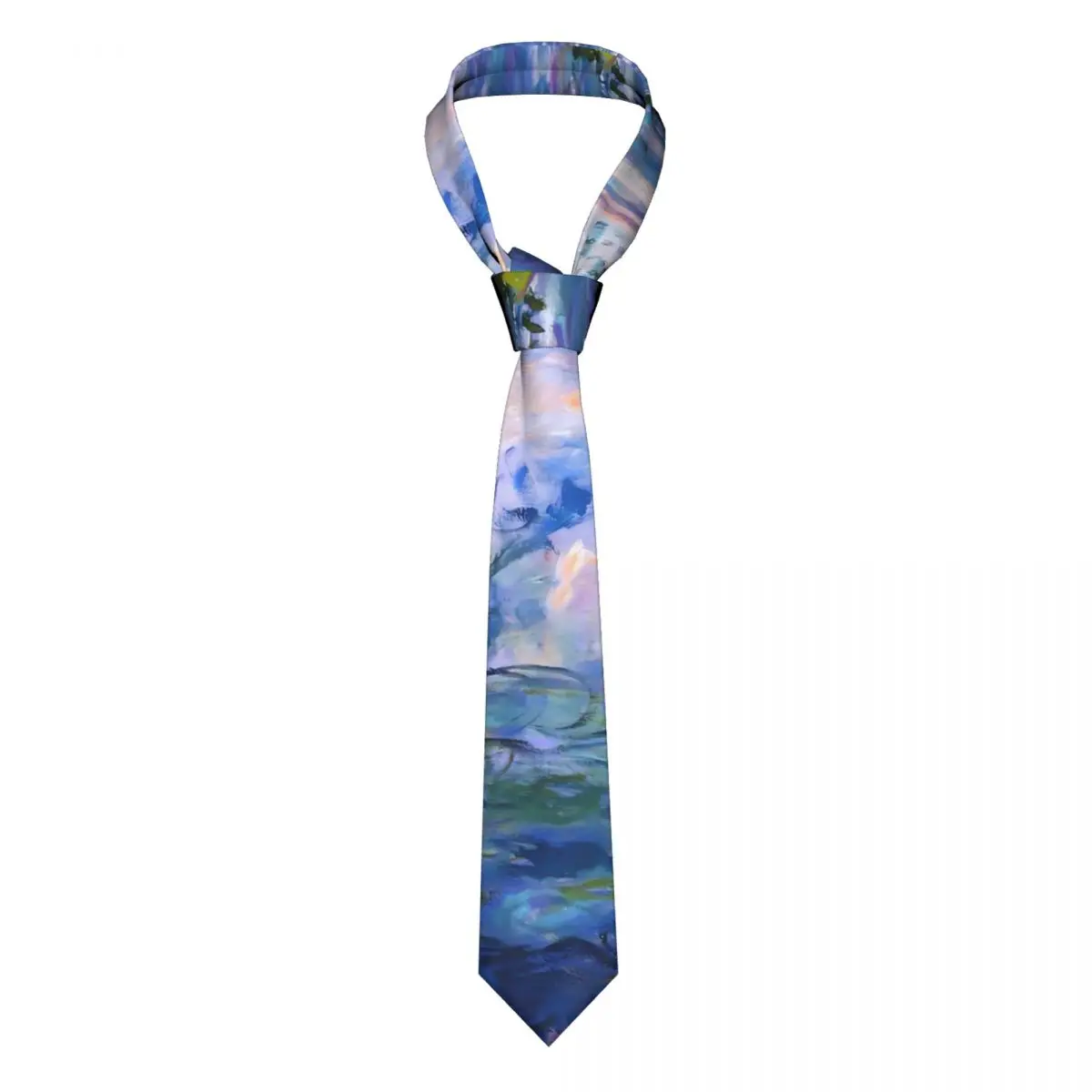 

Vintage Water Lily Tie Claude Monet Gift Men Neck Ties Design Blouse Polyester Silk Office Cravat