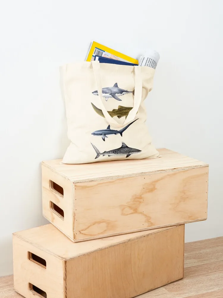 SHARKS VI-большой белый зебра молотарь и тигровые акулы Большая сумка Подарочная