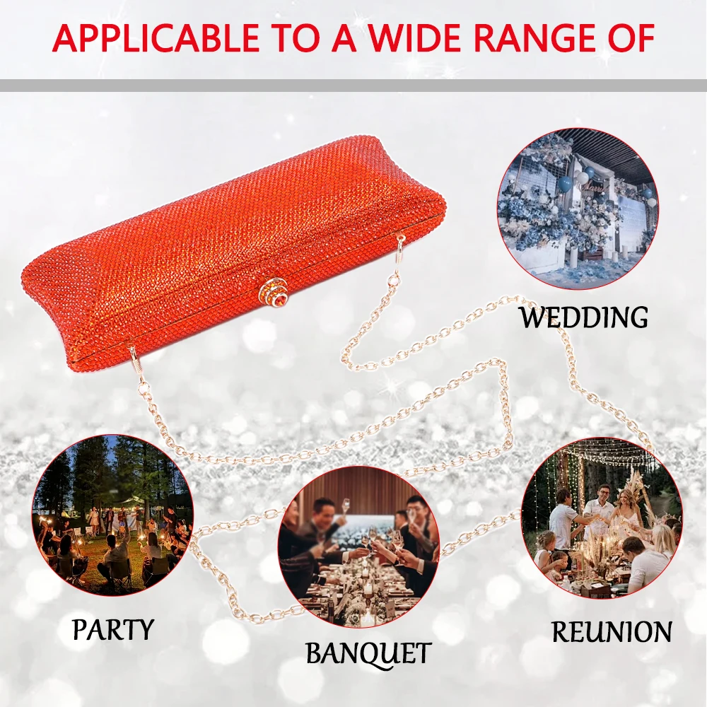 Банкетный кошелек со стразами шампанское/серебро/черный/золотой вечерние сумки