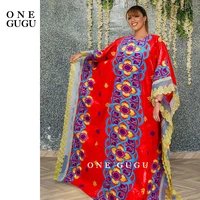 diamond african bazin dress for nigerian women wedding party dashiki red long robe big size lady clothes embroidery basin dress