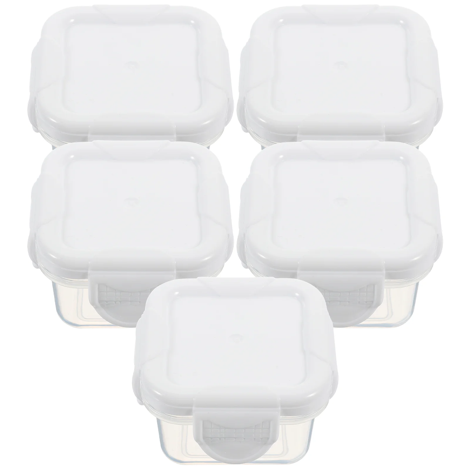 

5Pcs Condiment Boxes Containers Stackable Dietary Supplement Container Sauce Cups