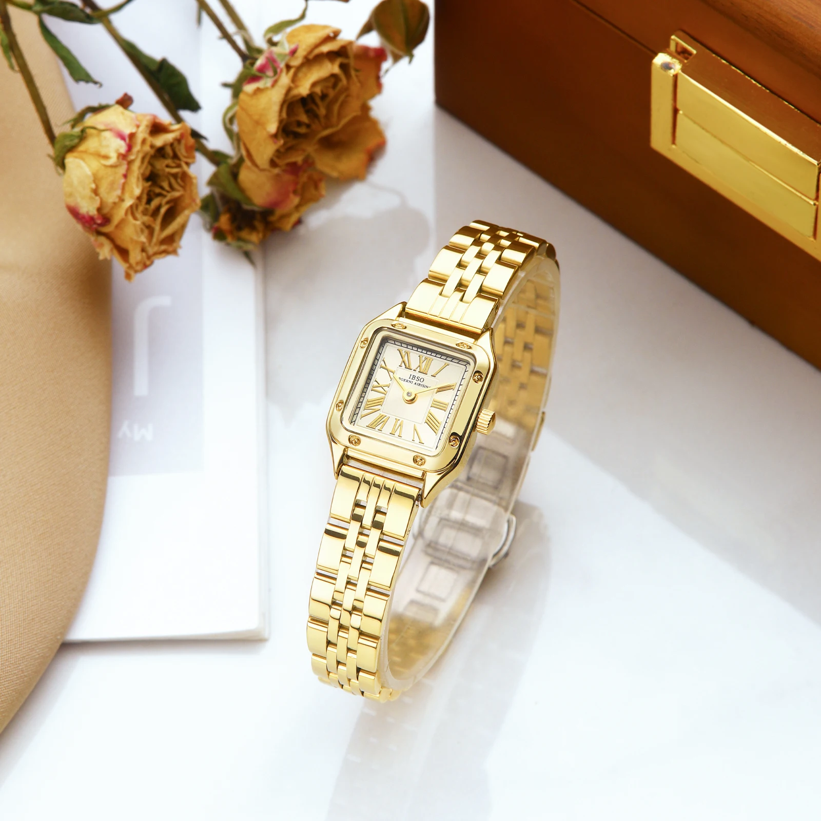 IBSO Роскошные женские кварцевые часы 2025 3ATM Водонепроницаемые японские новые с