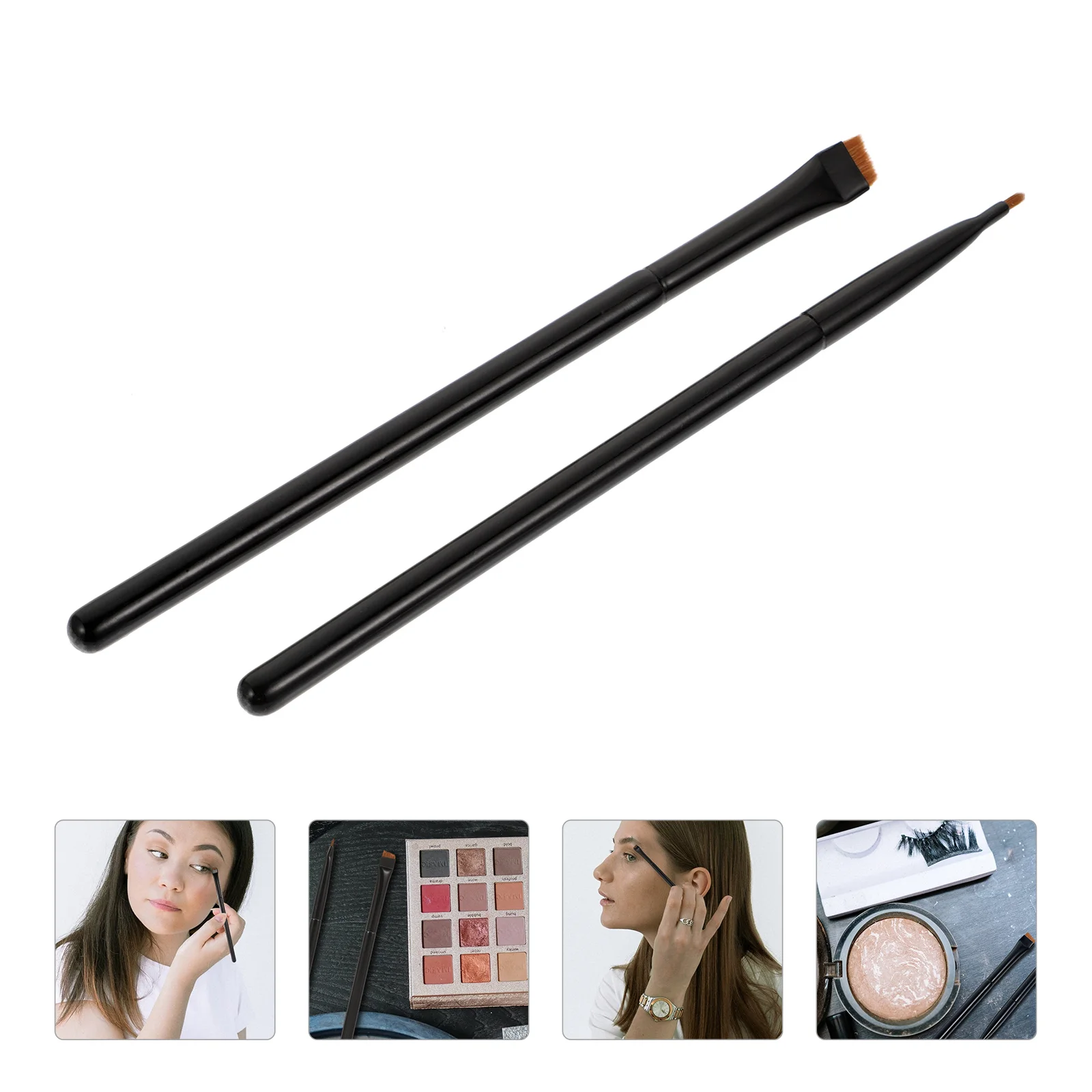 

2 Eyeliner Brushes Lip- liner Brushes Creative Nose Shadow Brushes ( Black )