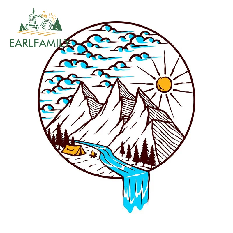 

EARLFAMILY 13 см x 10,6 см для природы и гор, автомобильные наклейки, простые устойчивые к царапинам индивидуальные наклейки на лобовое стекло, декор для ноутбука