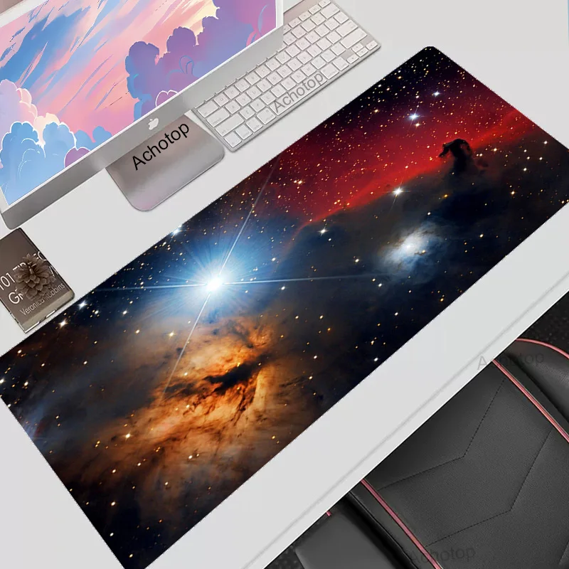 

Star Space Mat Mousepad Gamer Office Mat Mouse Pad XXL Gaming Room Accessories Desk Mat Art Keyboard Mat 100x55 Mausepad Company