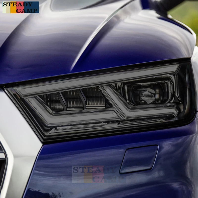 

2 Pcs Car Headlight Protective Film Smoked Black Tint Wrap Vinyl Transparent TPU Sticker For Audi Q5 FY SQ5 2017-2020